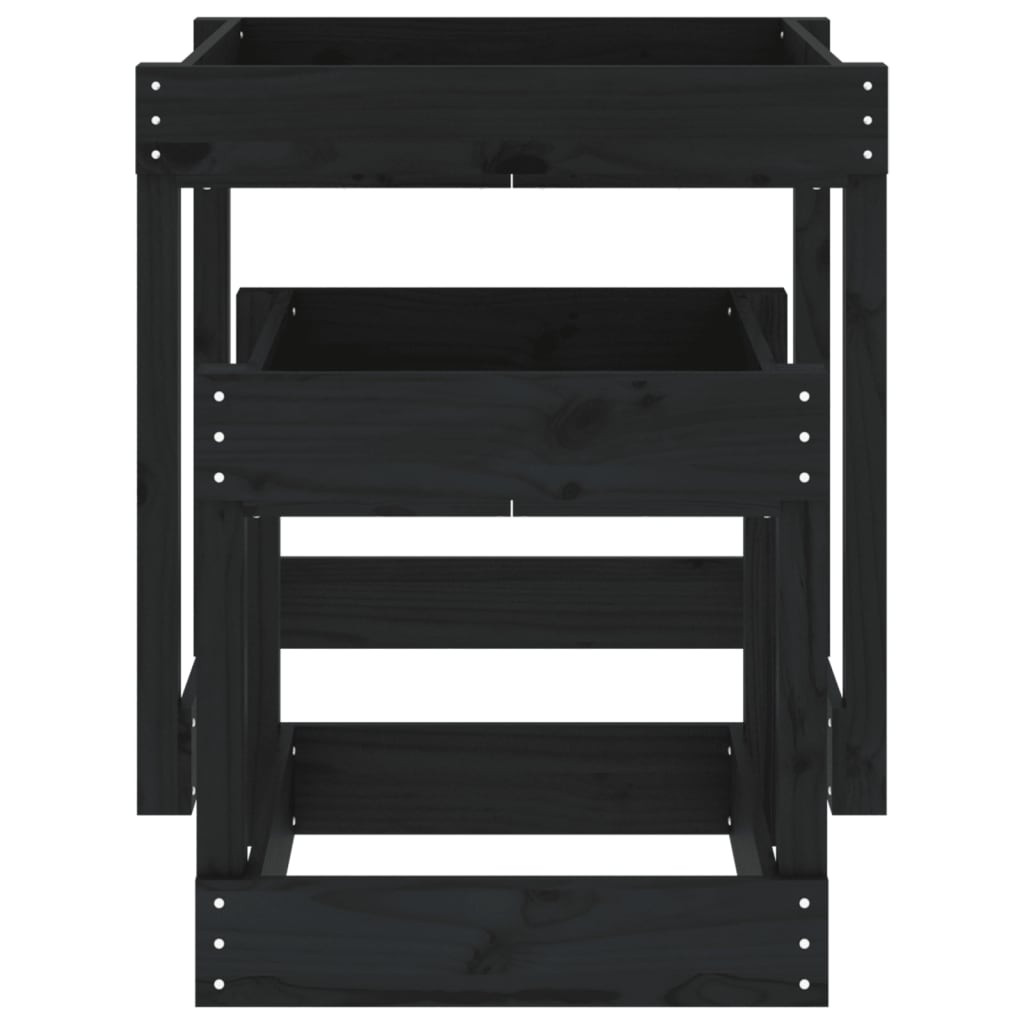 vidaXL Sand-Spieltische 2 Stk. Schwarz Massivholz Kiefer - Image 5