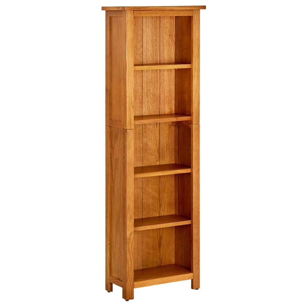 vidaXL Bücherregal 5 Fächer 45x22x140 cm Massivholz Eiche