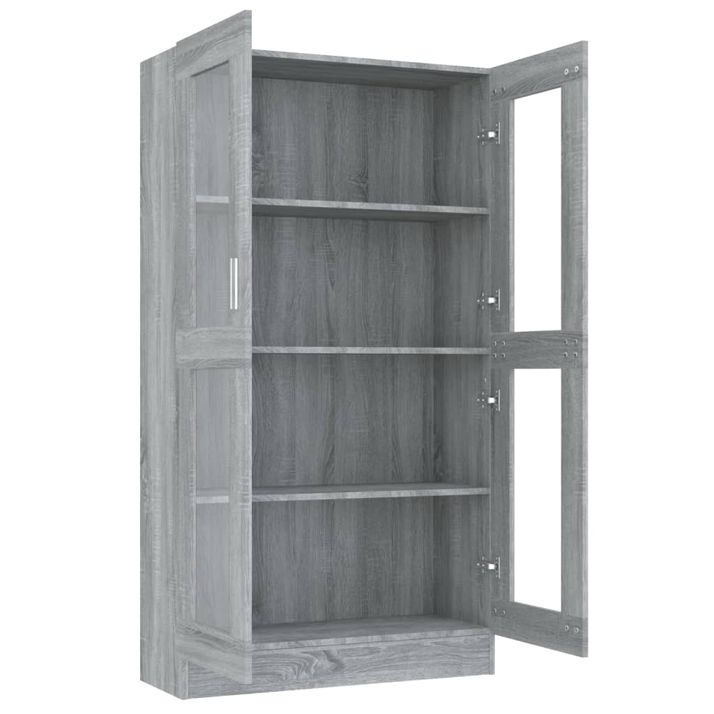 vidaXL Vitrinenschrank Grau Sonoma 82,5x30,5x150 cm Holzwerkstoff - Image 5