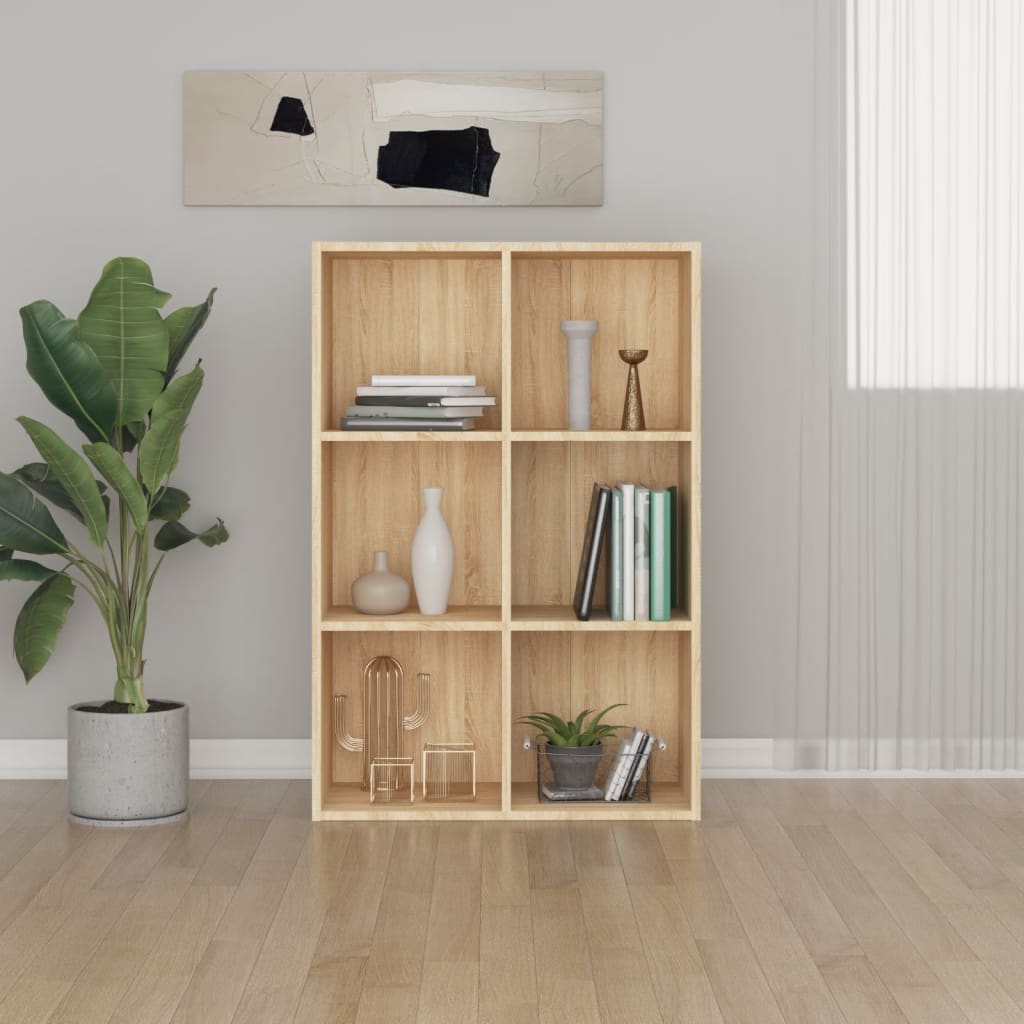vidaXL Bücherregal/Sideboard Sonoma-Eiche 66x30x98 cm Holzwerkstoff