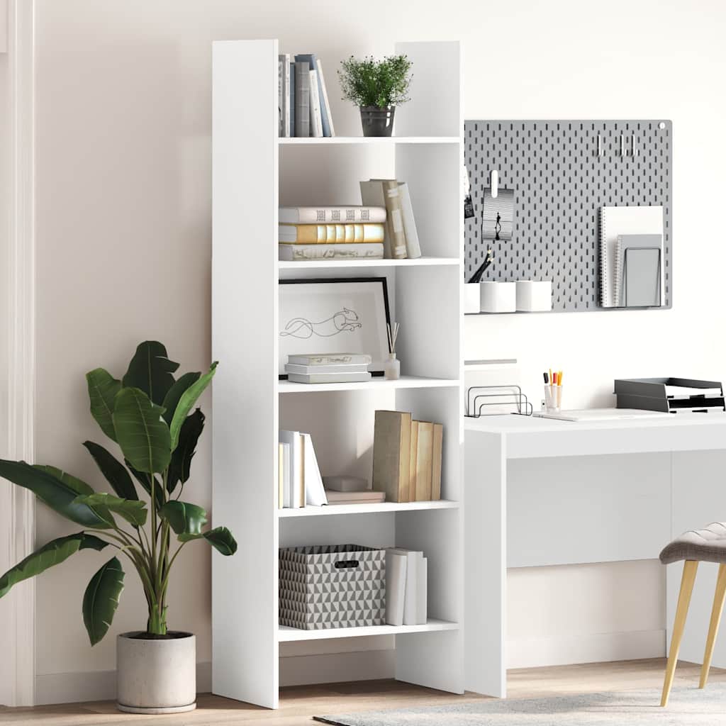 vidaXL Bücherregal Weiß 60x35x180 cm Holzwerkstoff