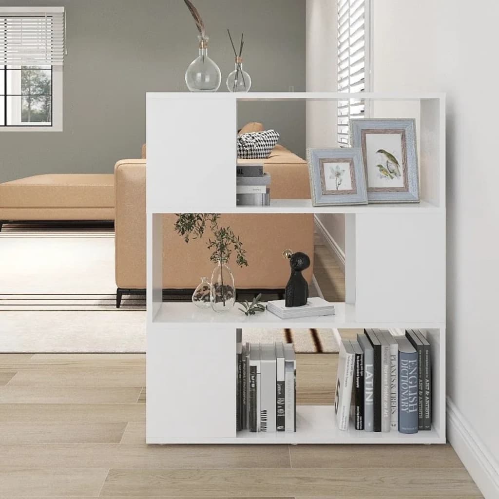 vidaXL Bücherregal Raumteiler Weiß 80x24x94 cm Holzwerkstoff