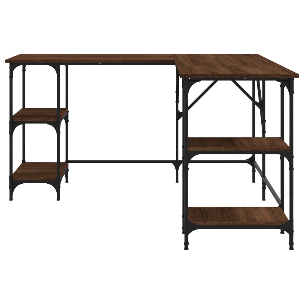 vidaXL Schreibtisch Braun Eichen-Optik 139x139x75 cm Holzwerkstoff - Image 5