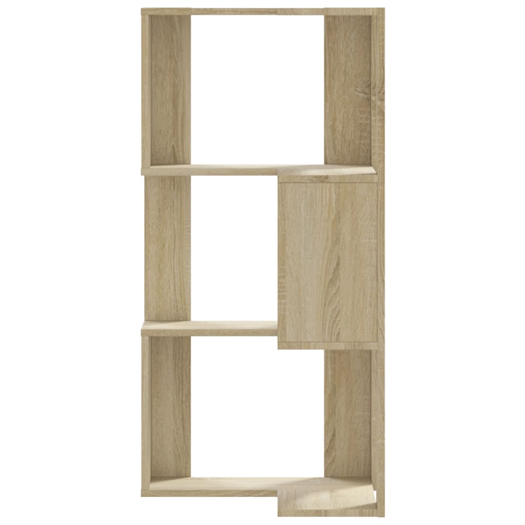 vidaXL Eck-Bücherregal 3 Böden Sonoma-Eiche 50x50x102 cm Holzwerkstoff - Image 4