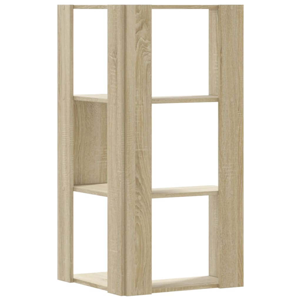 vidaXL Eck-Bücherregal 3 Böden Sonoma-Eiche 50x50x102 cm Holzwerkstoff - Image 6