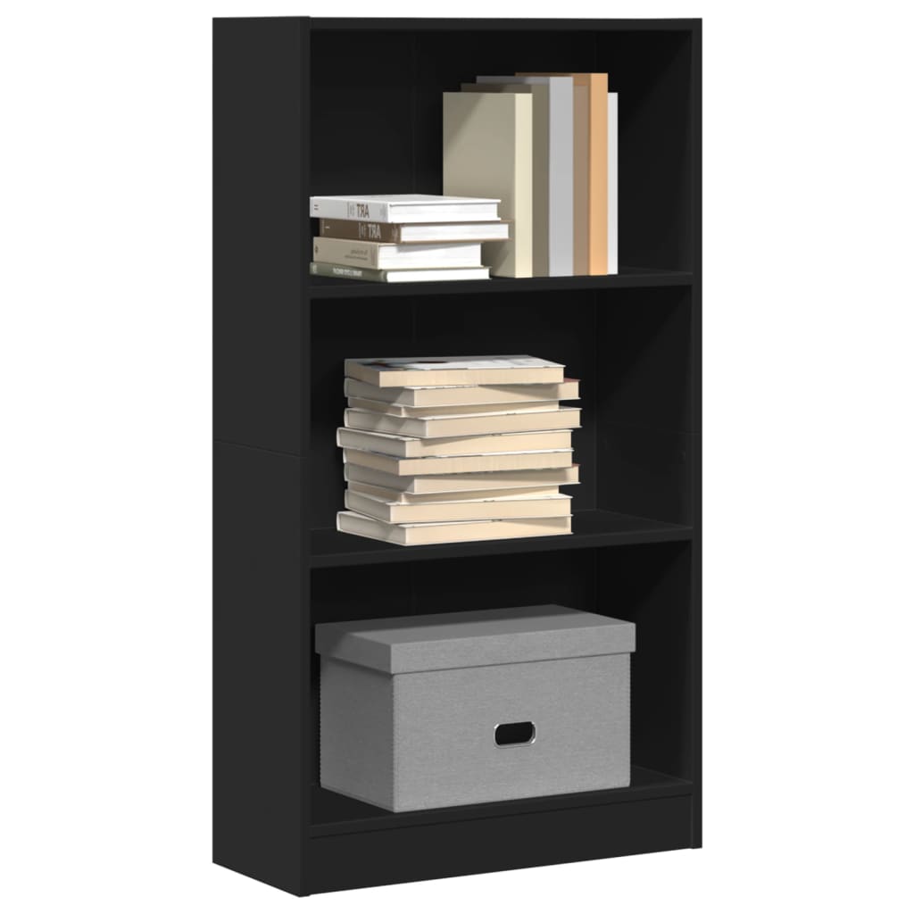 vidaXL Bücherregal Schwarz 60x24x109 cm Holzwerkstoff