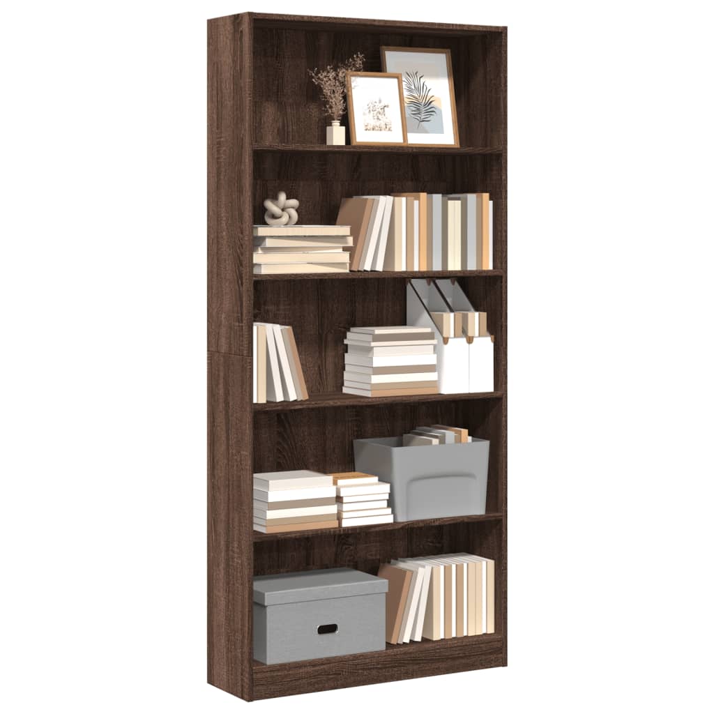 vidaXL Bücherregal Braun Eichen-Optik 80x24x176 cm Holzwerkstoff