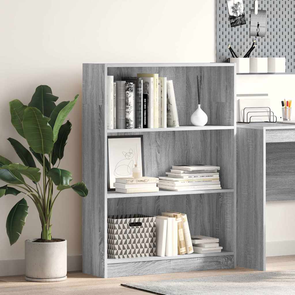 vidaXL Bücherregal Grau Sonoma 80x24x109 cm Holzwerkstoff
