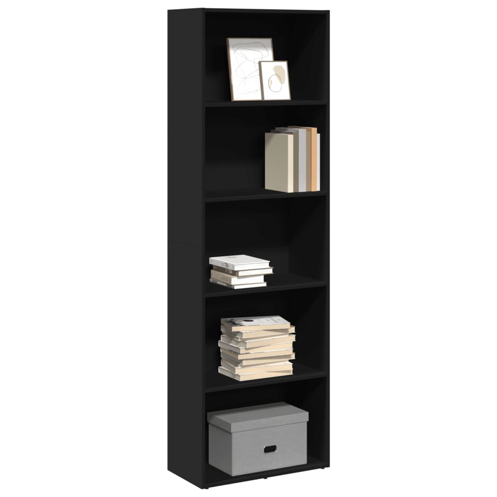 vidaXL Bücherregal Schwarz 60x30x189 cm Holzwerkstoff
