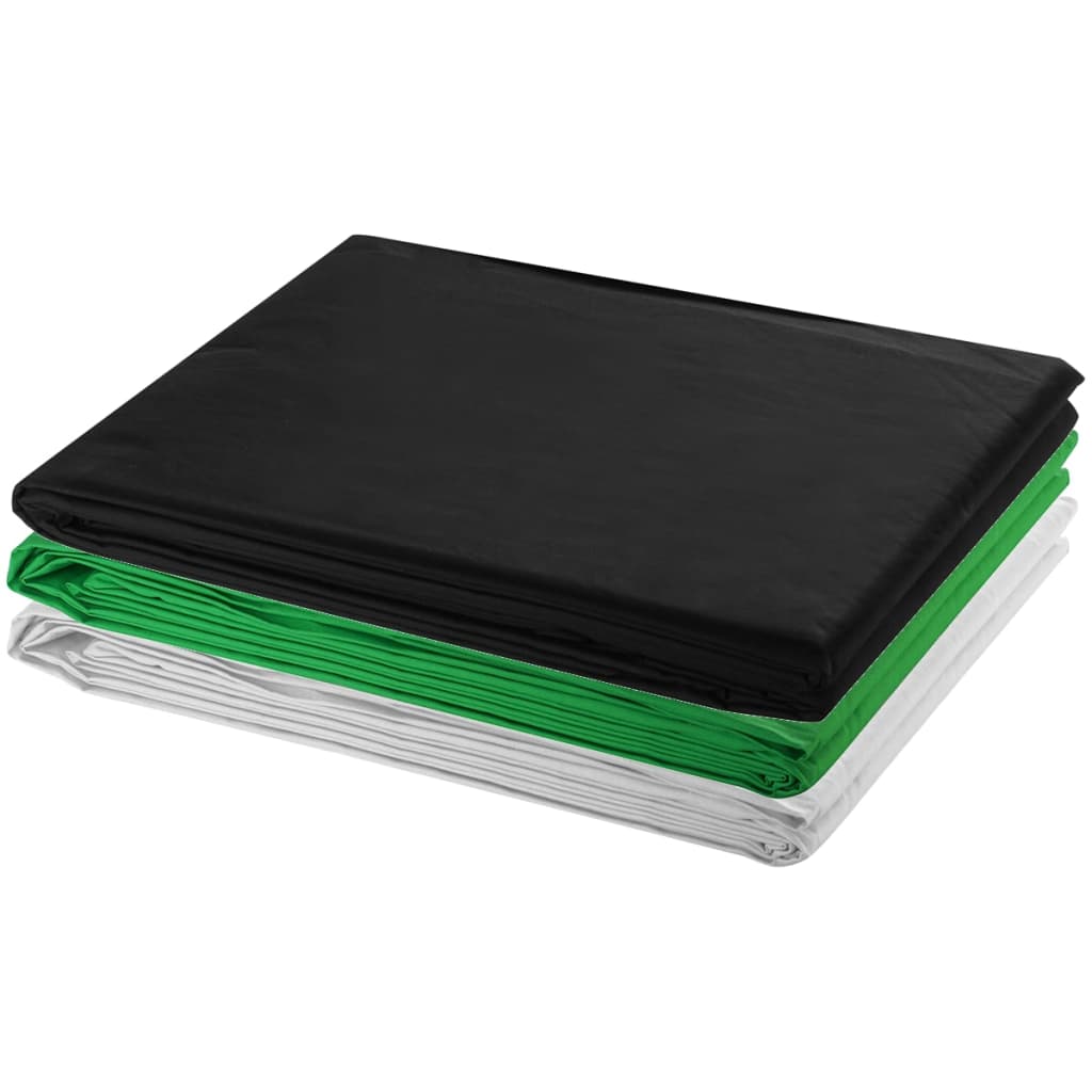 vidaXL Fotostudio Set 3 Baumwolle-Hintergründe Rahmen verstellbar 3x6m - Image 3