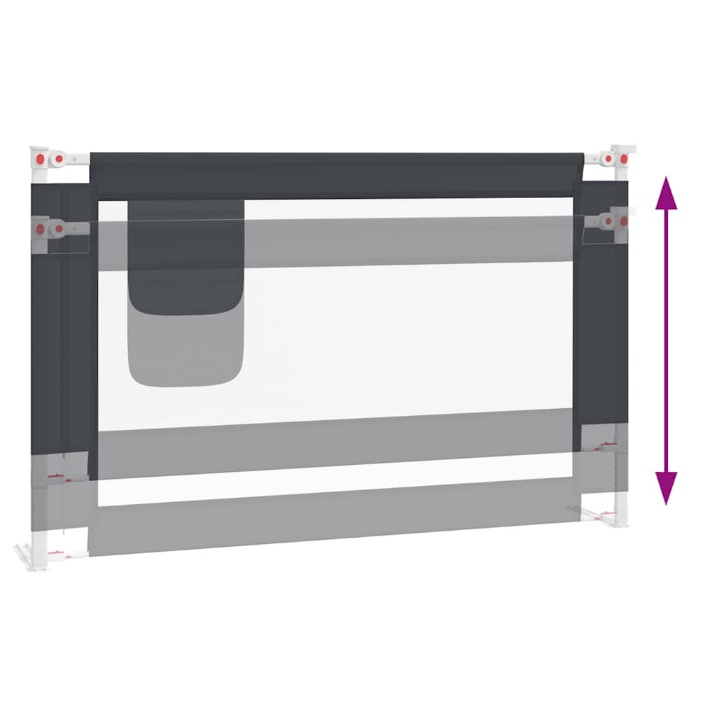 vidaXL Kleinkind-Bettschutzgitter Dunkelgrau 120x25 cm Stoff - Image 6