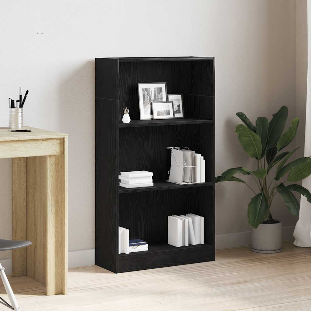 vidaXL Bücherregal Schwarz Eichen-Optik 60x24x109 cm Holzwerkstoff
