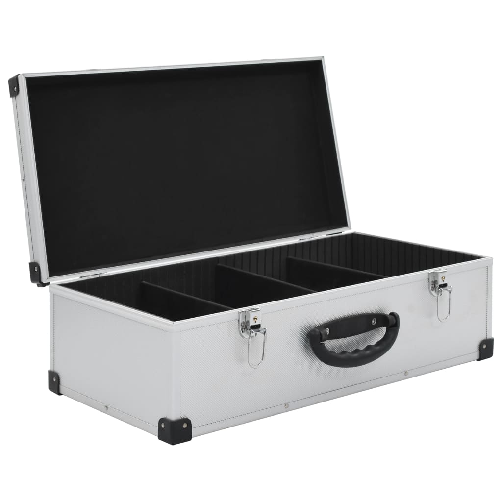 vidaXL CD-Koffer für 80 CDs Aluminium ABS Silbern - Image 5