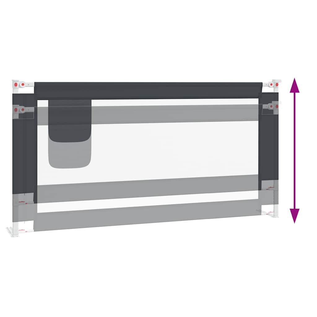 vidaXL Kleinkind-Bettschutzgitter Dunkelgrau 180x25 cm Stoff - Image 6