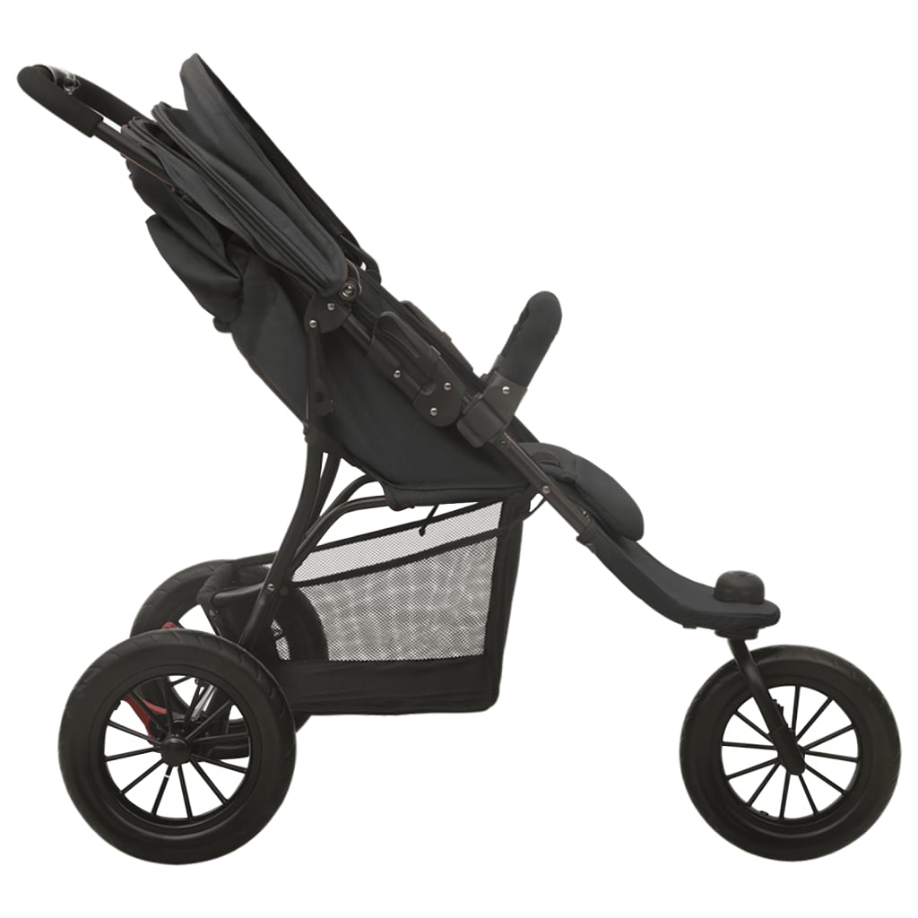 vidaXL Kinderwagen Anthrazit Stahl - Image 4
