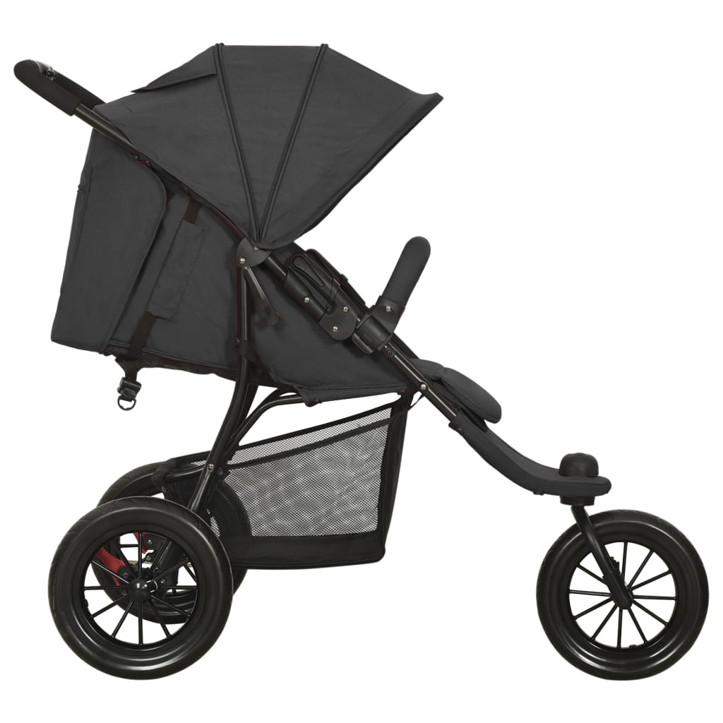 vidaXL Kinderwagen Anthrazit Stahl - Image 3