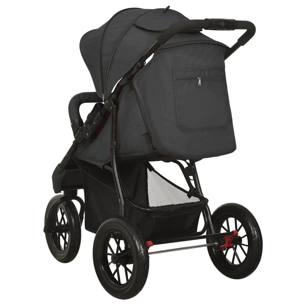 vidaXL Kinderwagen Anthrazit Stahl - Image 6