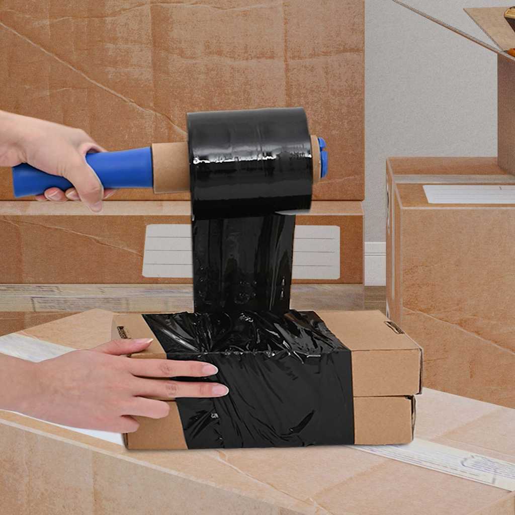 vidaXL Stretchfolien 10 Stk. Schwarz 23 µm 10 cm x 300 m - Image 3