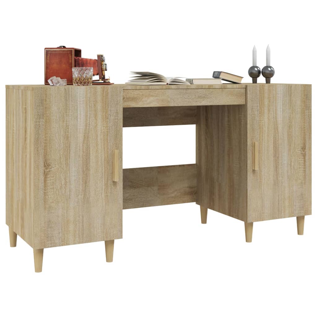 vidaXL Schreibtisch Sonoma-Eiche 140x50x75 cm Holzwerkstoff - Image 5