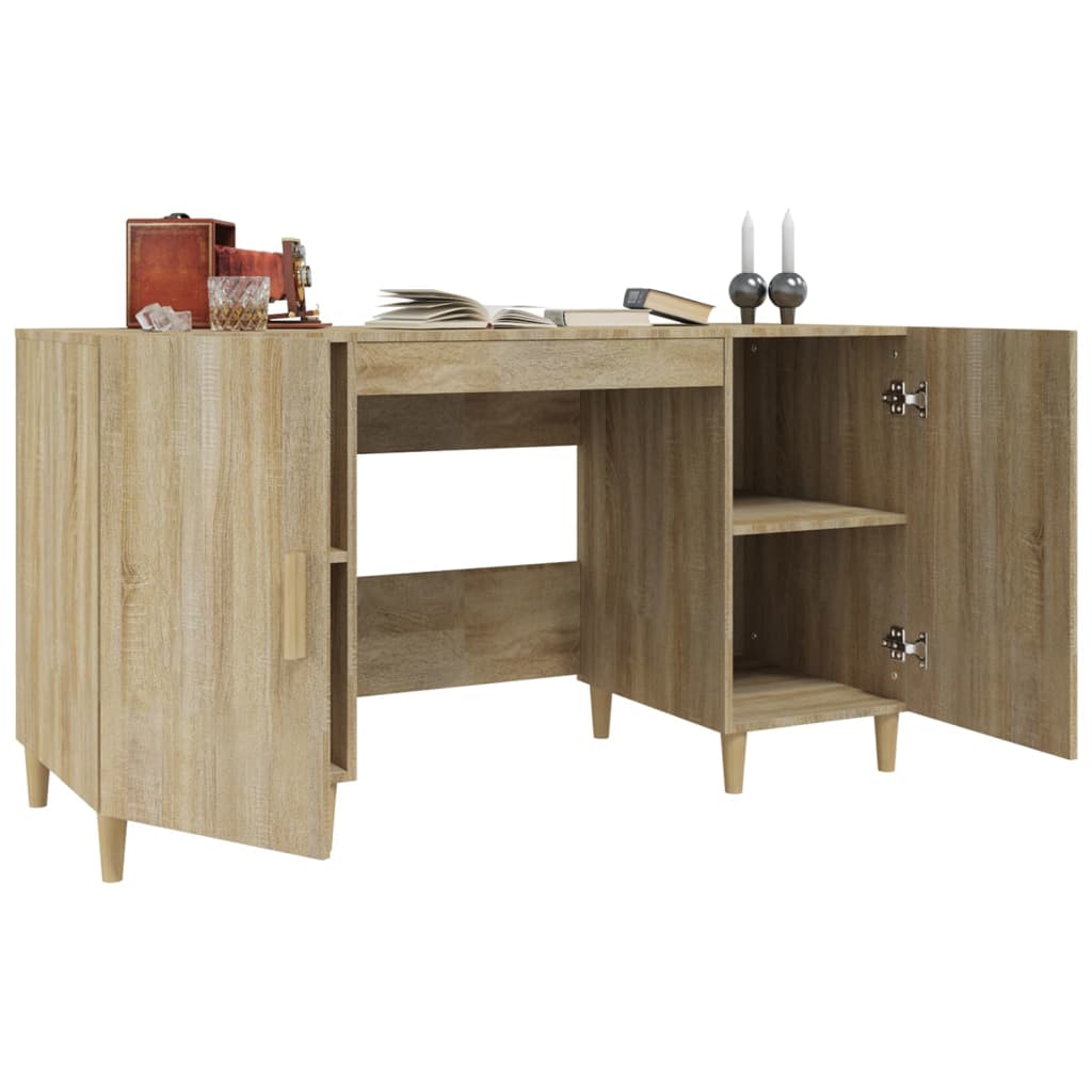 vidaXL Schreibtisch Sonoma-Eiche 140x50x75 cm Holzwerkstoff - Image 4