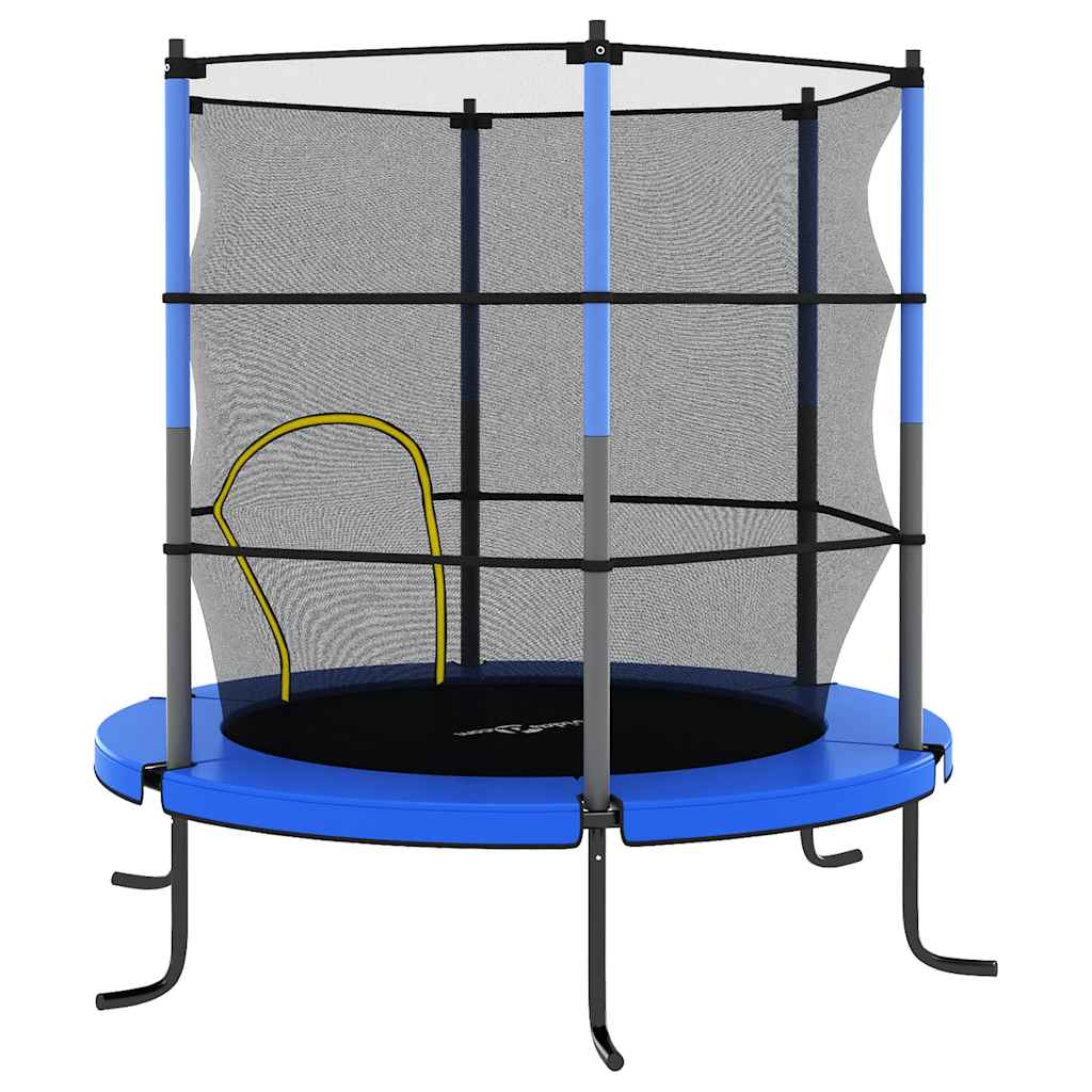 vidaXL Trampolin mit Sicherheitsnetz Rund 140x160 cm Blau - Image 4