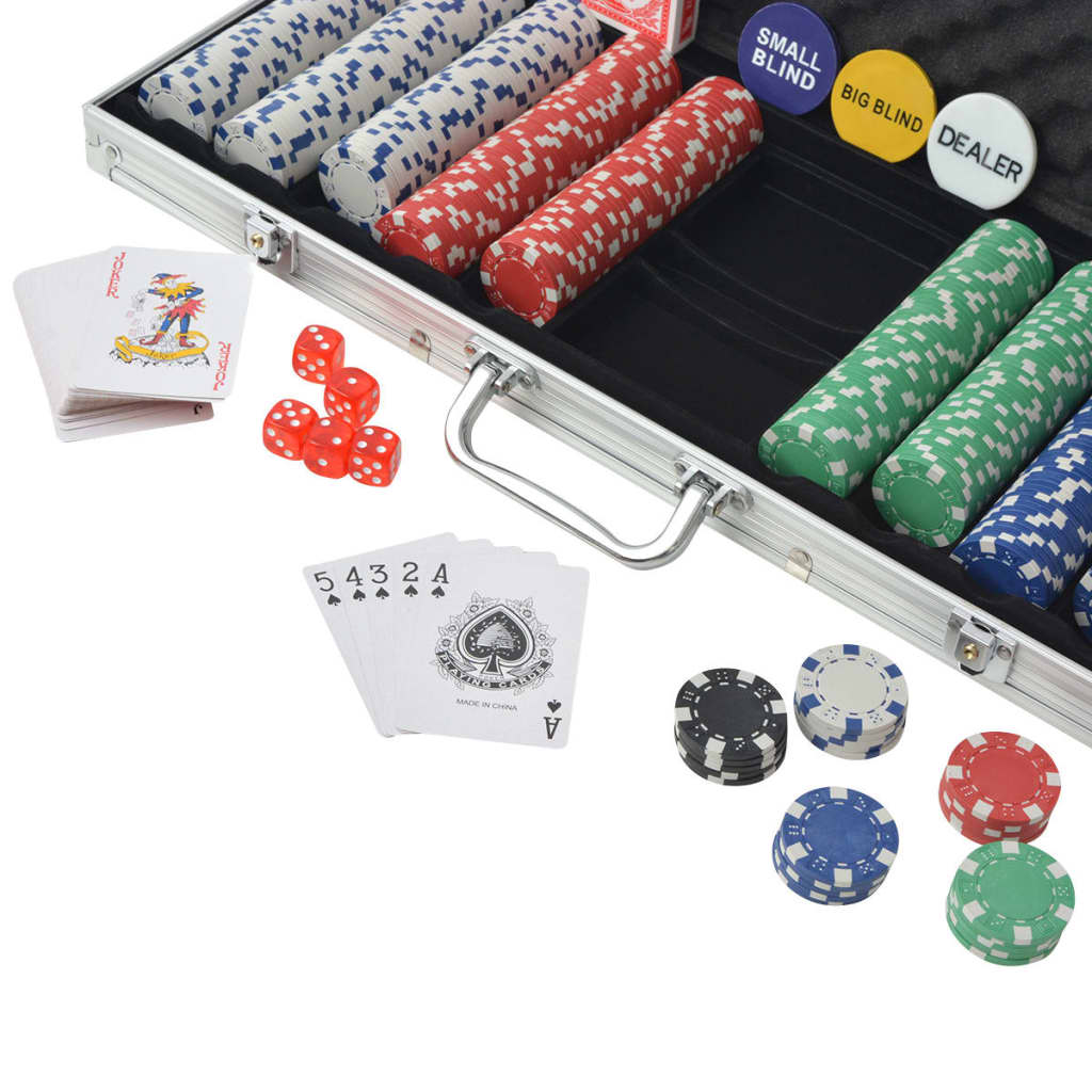 vidaXL Poker Set mit 500 Chips Aluminium - Image 3