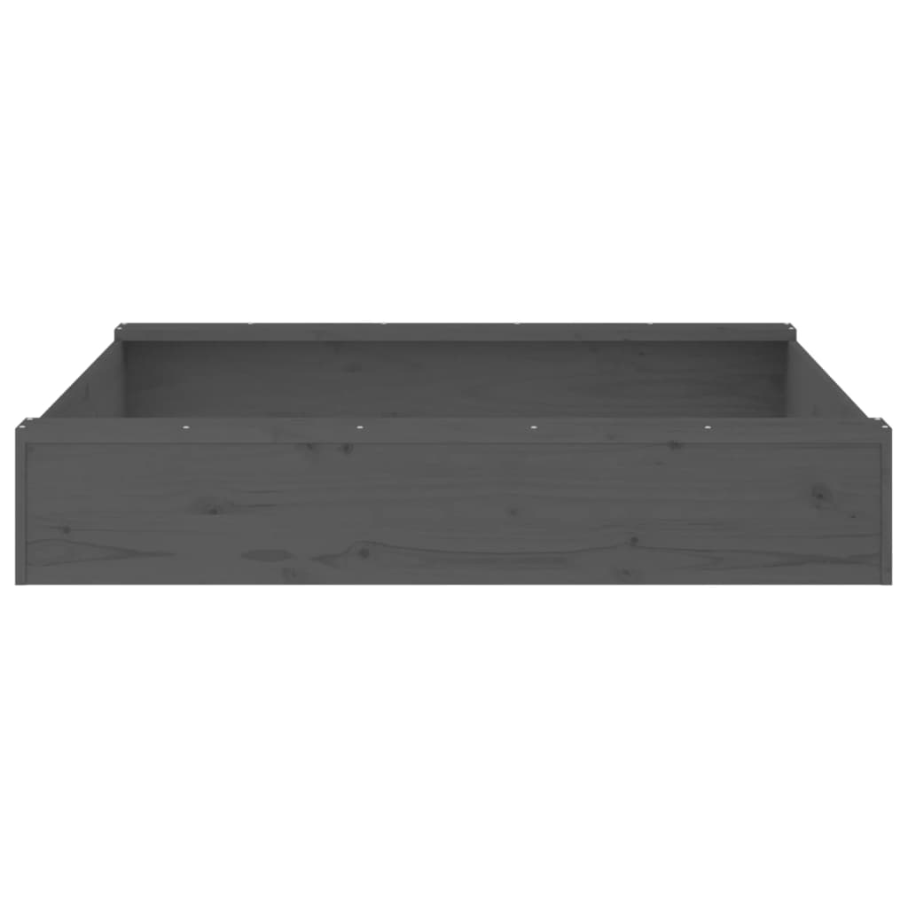 vidaXL Sandkasten mit Sitzen Grau Quadratisch Massivholz Kiefer - Image 5