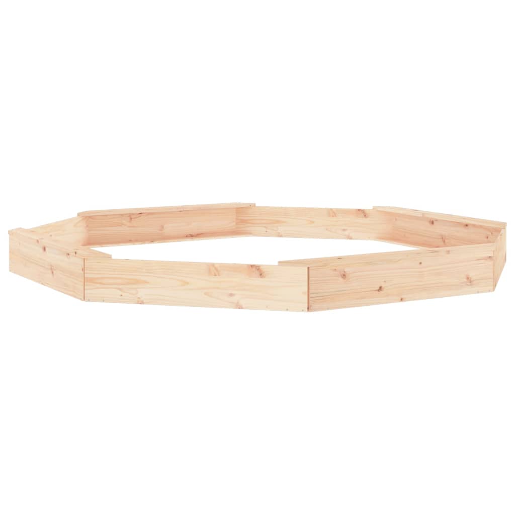 vidaXL Sandkasten mit Sitzen Achteck Massivholz Kiefer - Image 6