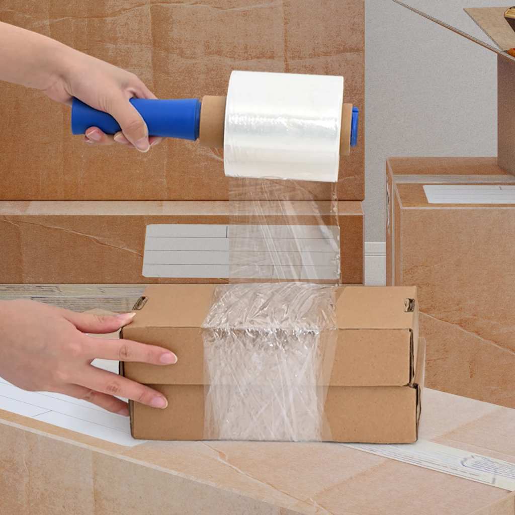 vidaXL Stretchfolie mit Griff 10 Stk. Transparent 23 µm 50 cm x 150 m - Image 3