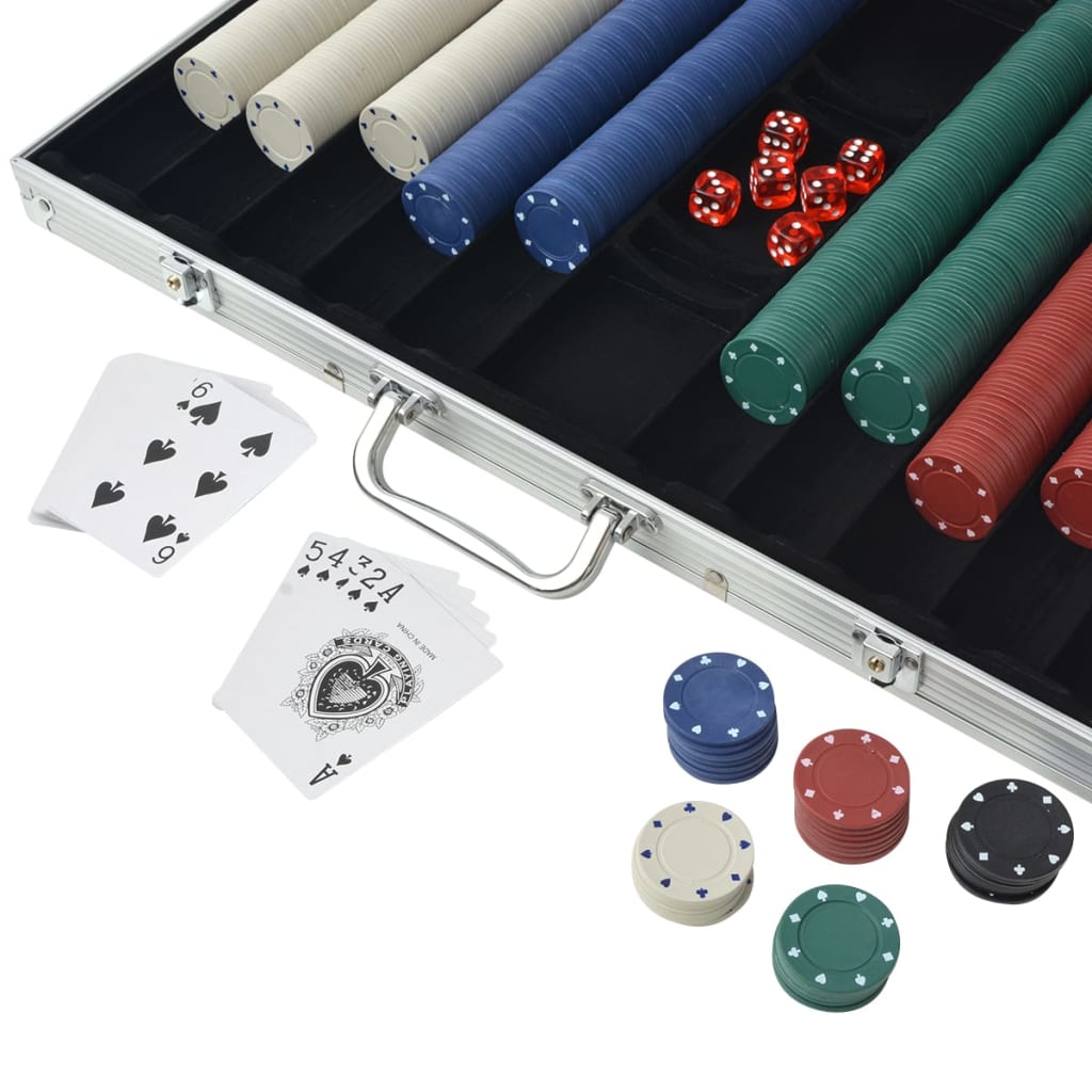 vidaXL Poker Set mit 1.000 Chips Aluminium - Image 3
