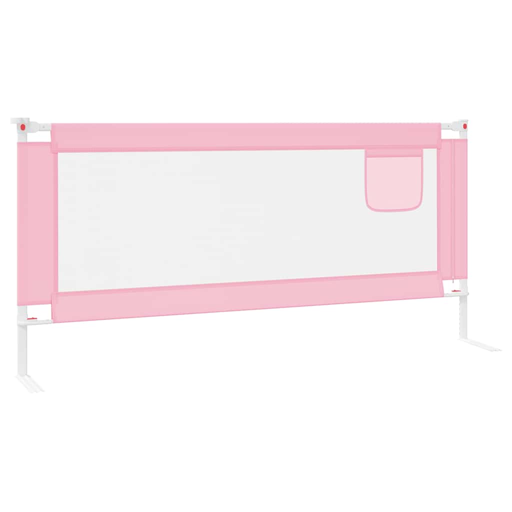 vidaXL Kleinkind-Bettschutzgitter Rosa 200x25 cm Stoff - Image 5