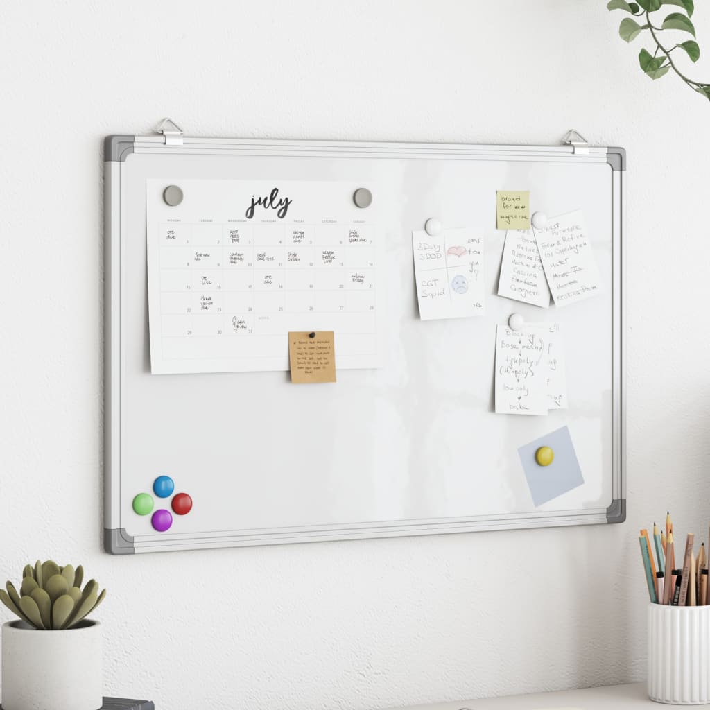 vidaXL Magnetisches Whiteboard 80x60x1,7 cm Aluminium