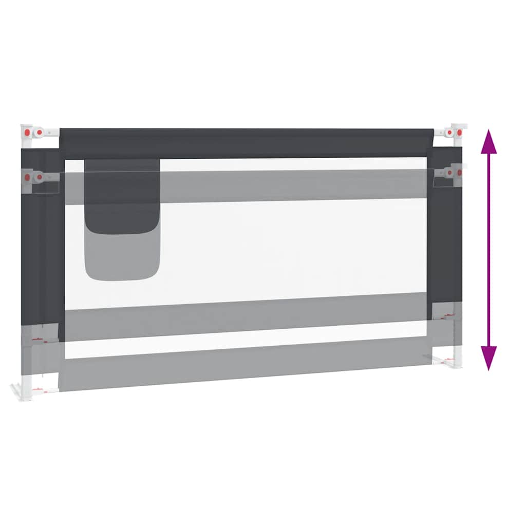 vidaXL Kleinkind-Bettschutzgitter Dunkelgrau 160x25 cm Stoff - Image 6