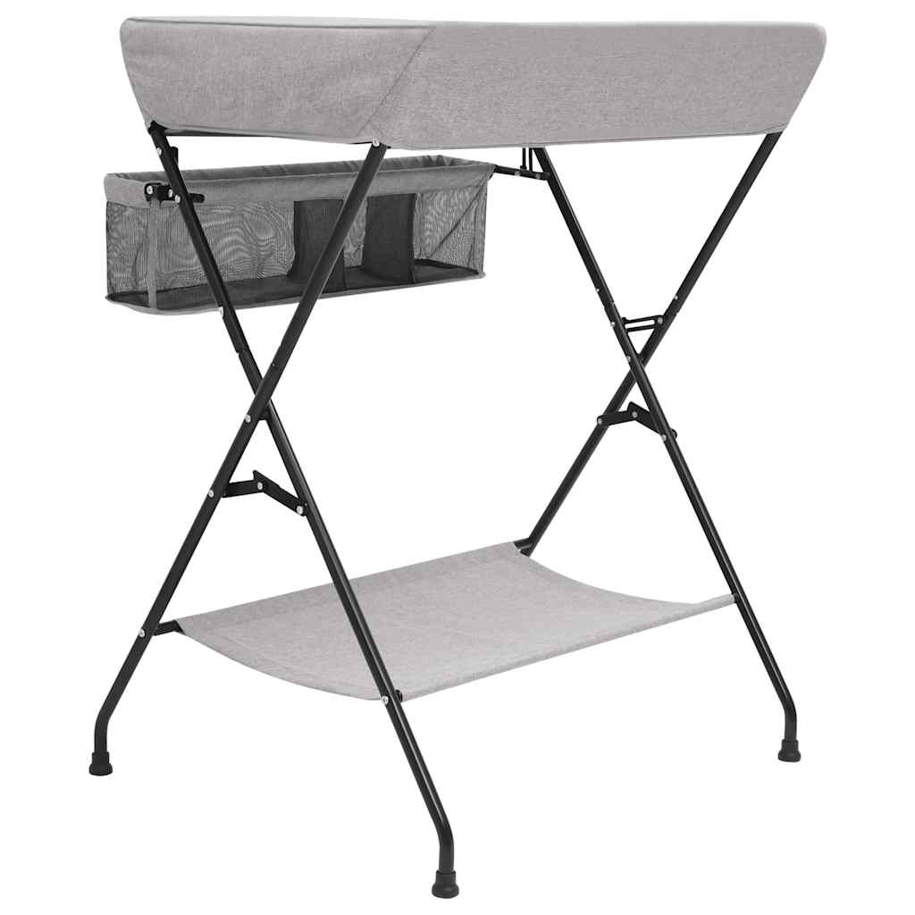 vidaXL Wickeltisch Hellgrau Eisen - Image 4