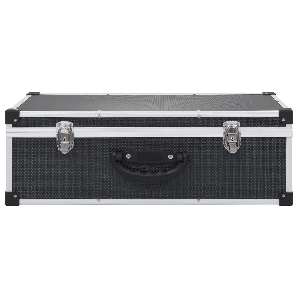 vidaXL CD-Koffer für 80 CDs Aluminium ABS Schwarz - Image 3