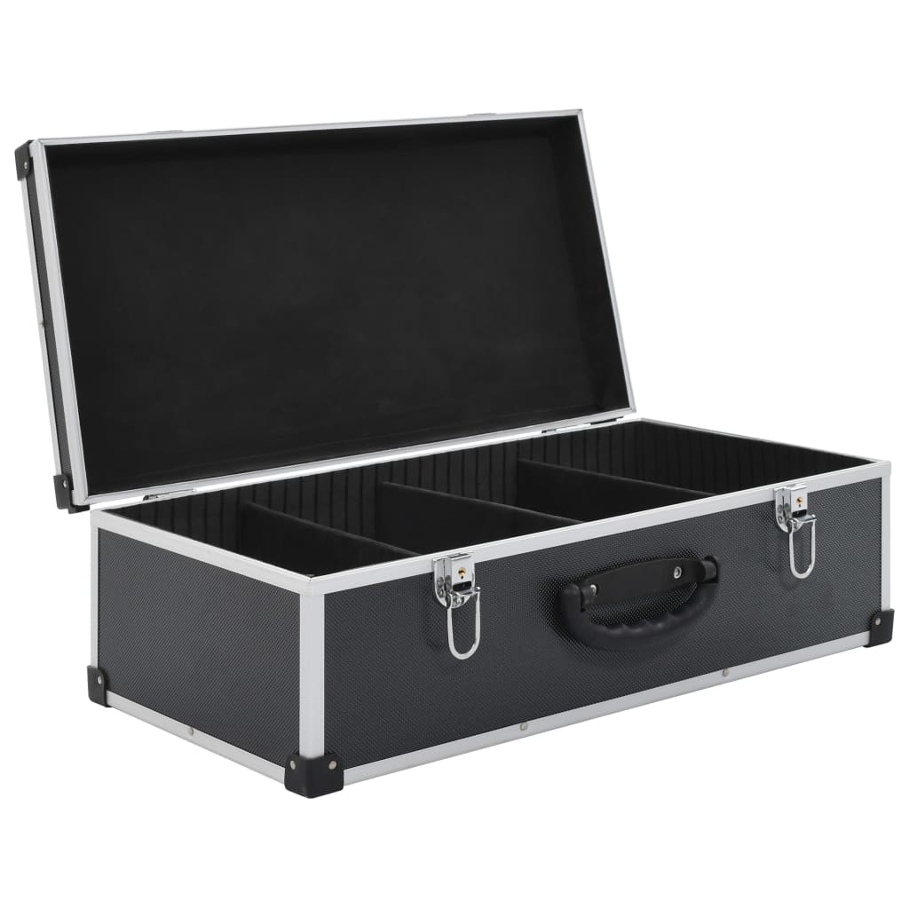 vidaXL CD-Koffer für 80 CDs Aluminium ABS Schwarz - Image 5