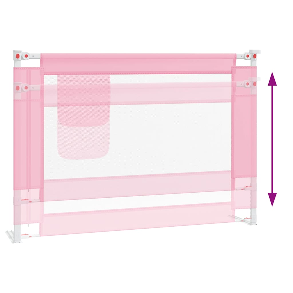 vidaXL Kleinkind-Bettschutzgitter Rosa 90x25 cm Stoff - Image 6