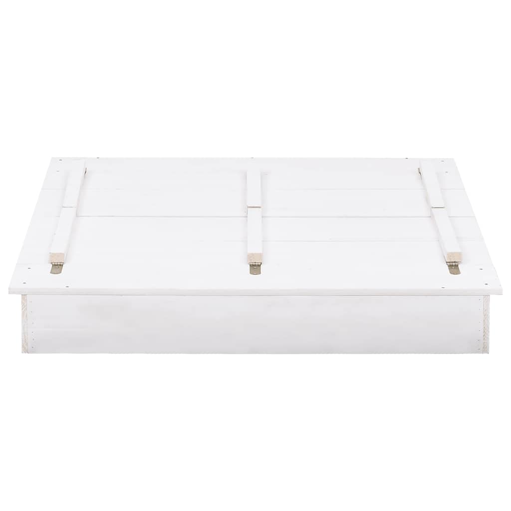 vidaXL Sandkasten Tannenholz Weiß 95x90x15 cm - Image 4