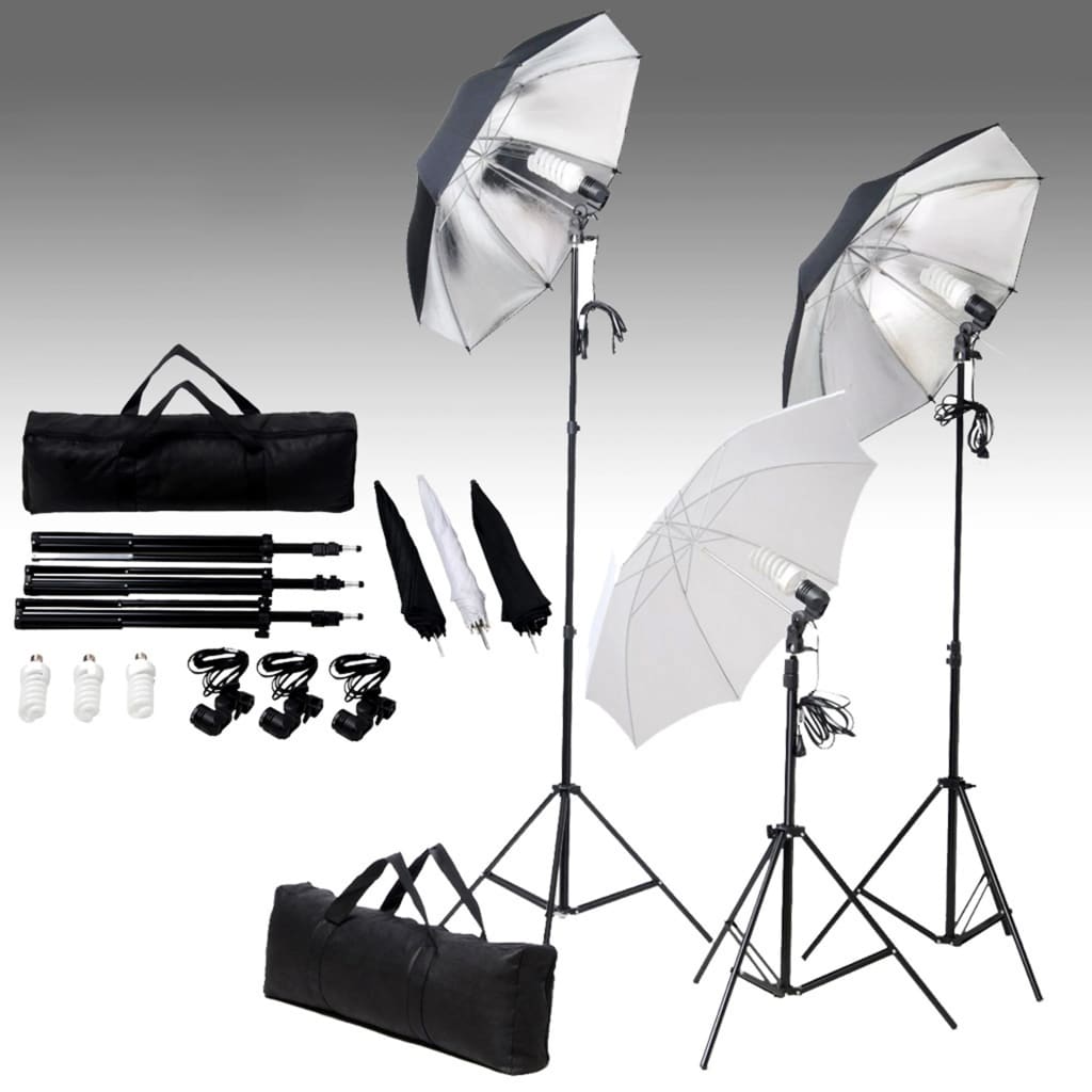 vidaXL Fotostudio-Set mit Lampen und Hintergrundsystem