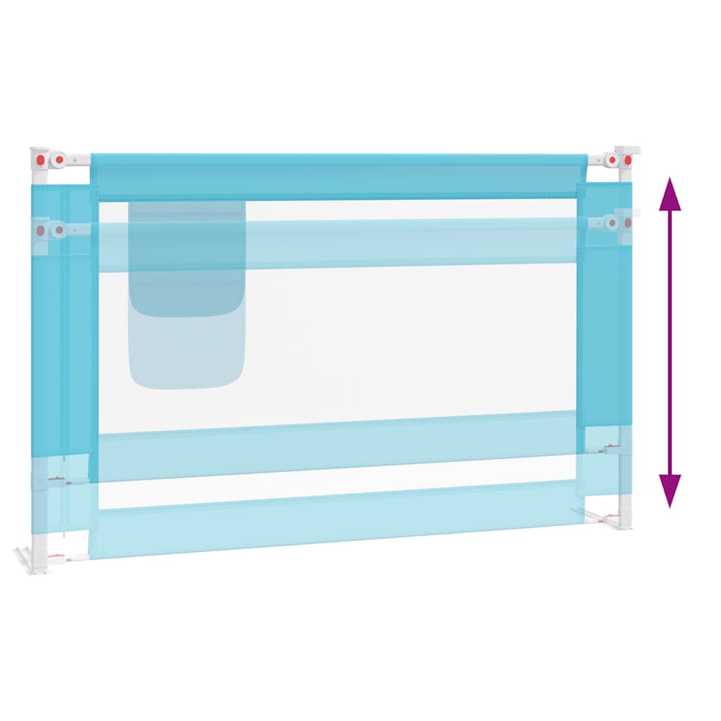 vidaXL Kleinkind-Bettschutzgitter Blau 120x25 cm Stoff - Image 6