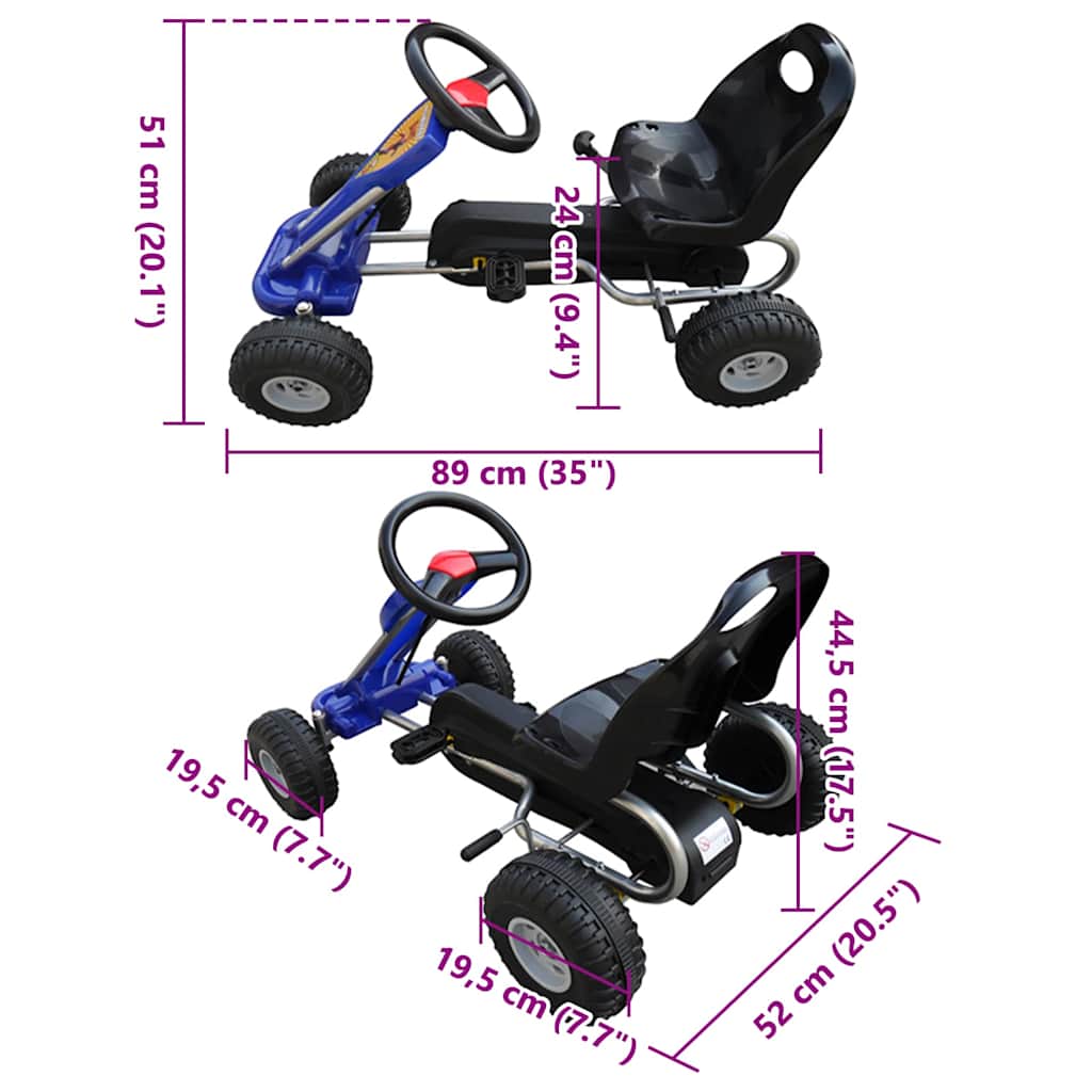 vidaXL Pedal-Gokart Blau - Image 4