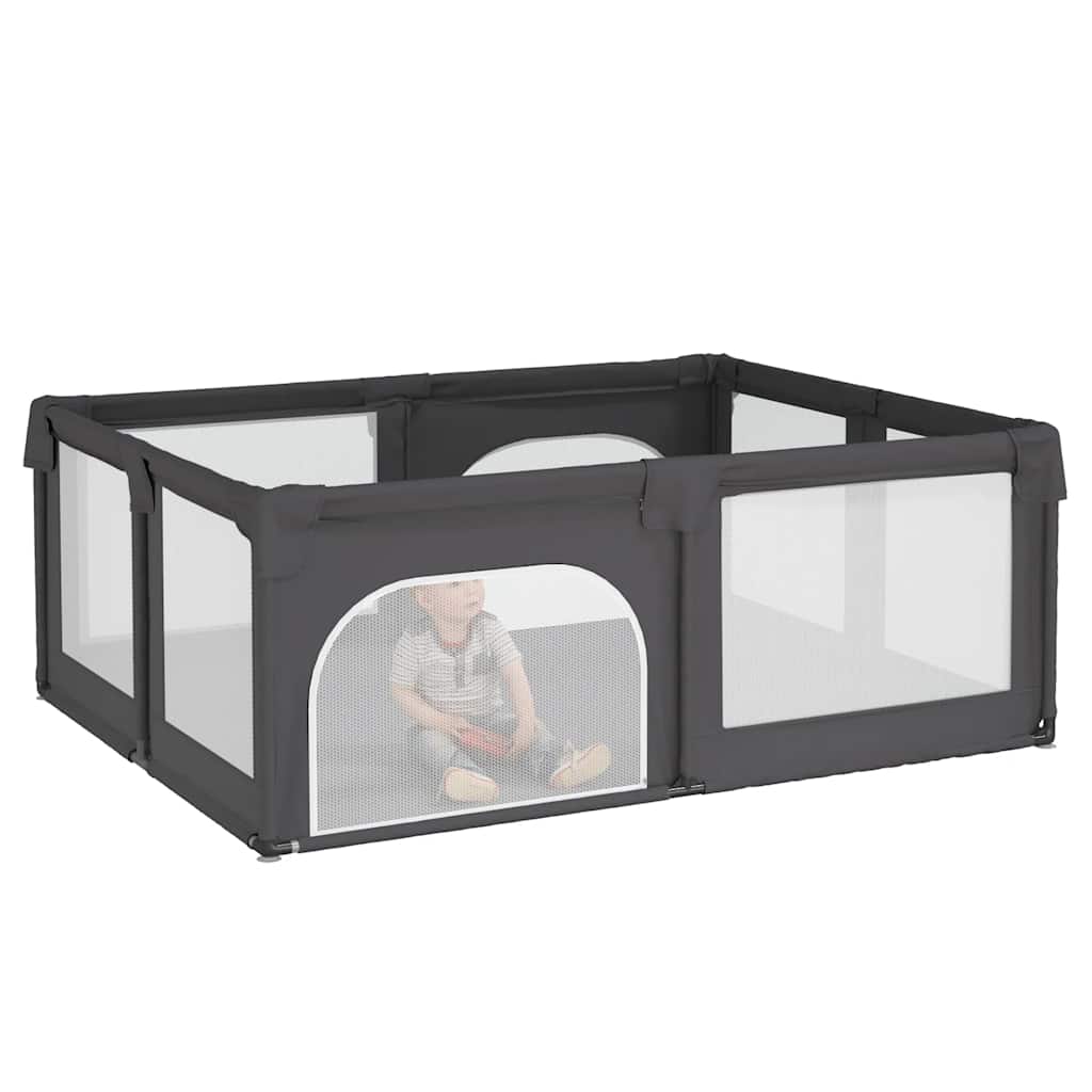 vidaXL Laufstall mit 2 Türen Dunkelgrau Oxford-Gewebe - Image 3