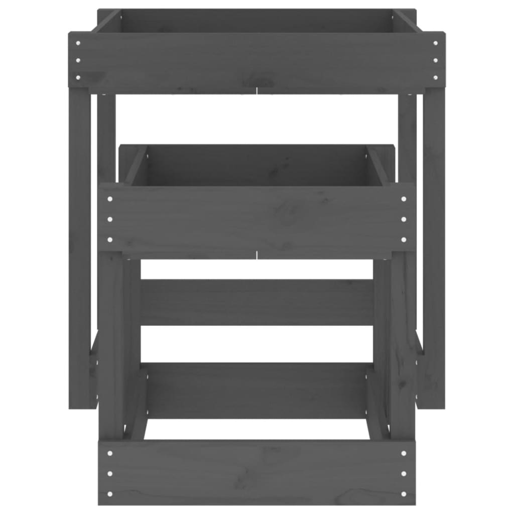 vidaXL Sand-Spieltische 2 Stk. Grau Massivholz Kiefer - Image 5