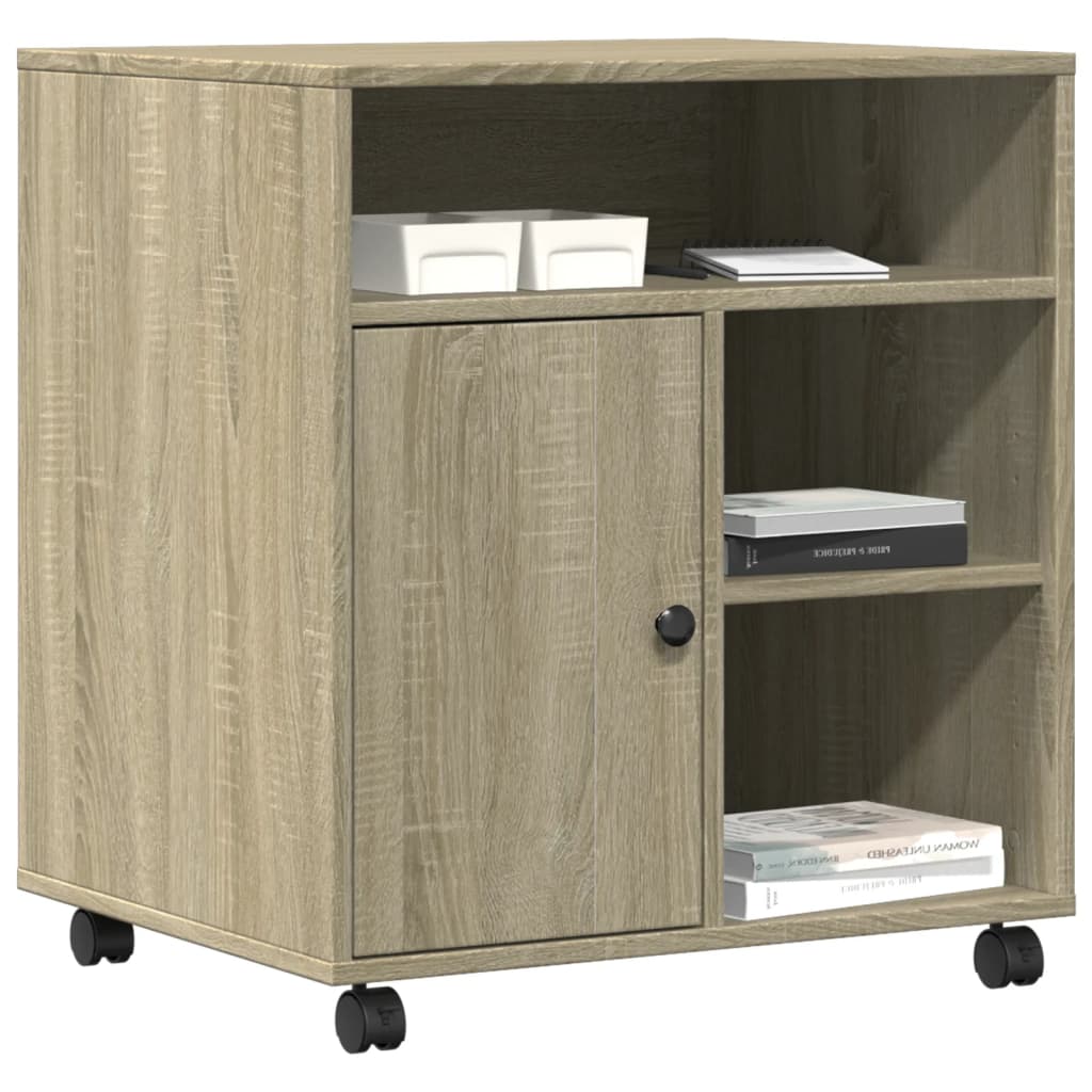 vidaXL Druckerständer mit Rollen Sonoma-Eiche 60x50x67 cm - Image 4