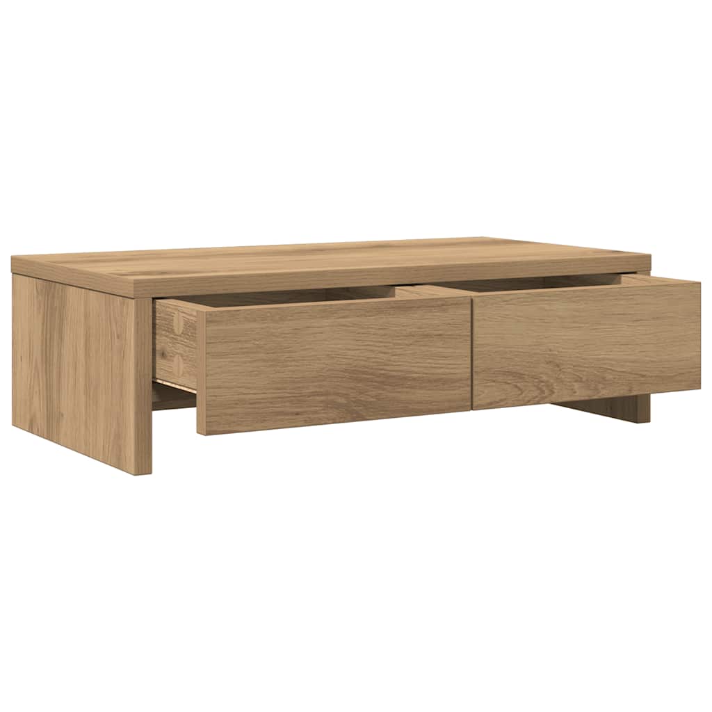 vidaXL Monitorständer mit Schubladen Artisan-Eiche 50x27x15 cm - Image 5