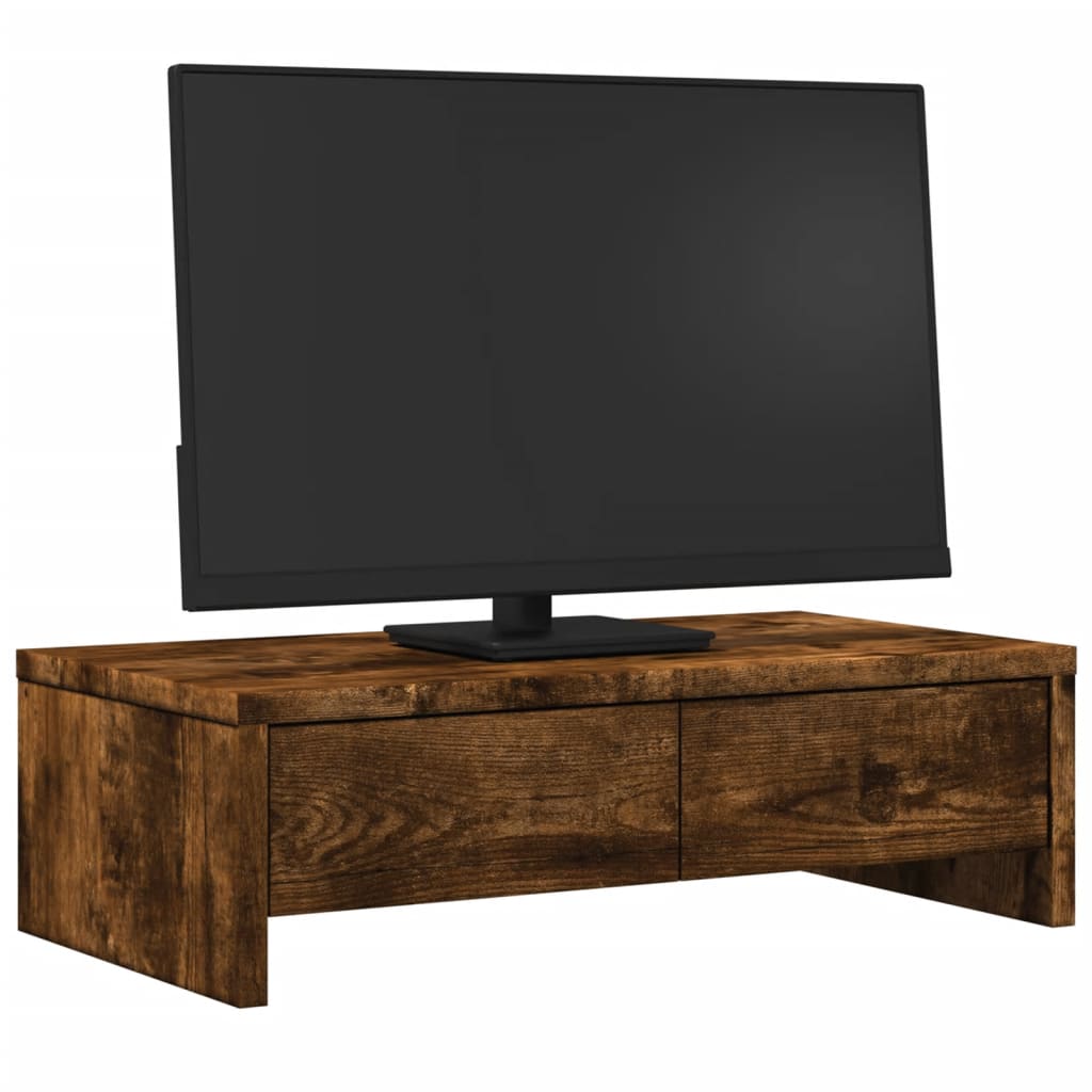 vidaXL Monitorständer mit Schubladen Räuchereiche 50x27x15 cm - Image 3