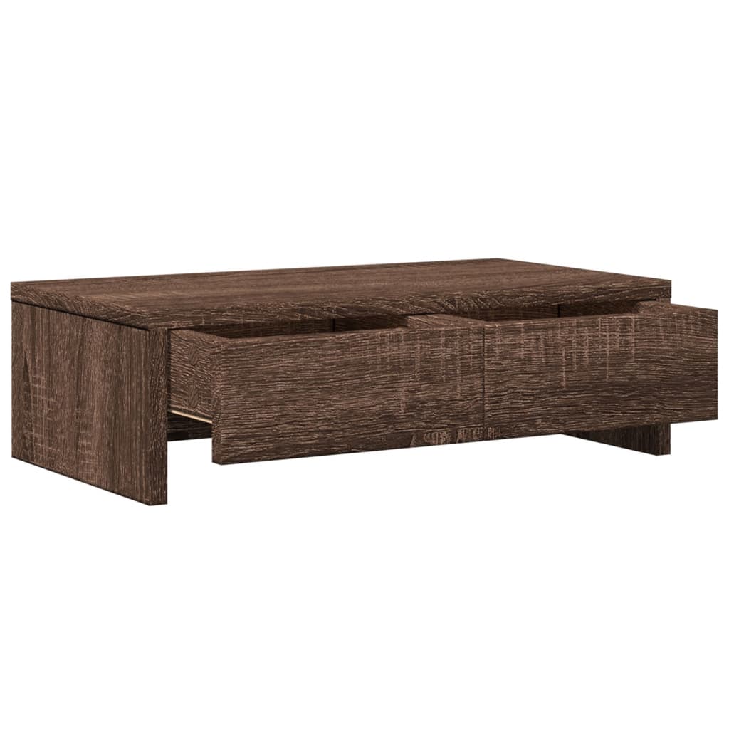 vidaXL Monitorständer mit Schubladen Braun Eichen-Optik 50x27x15 cm - Image 5