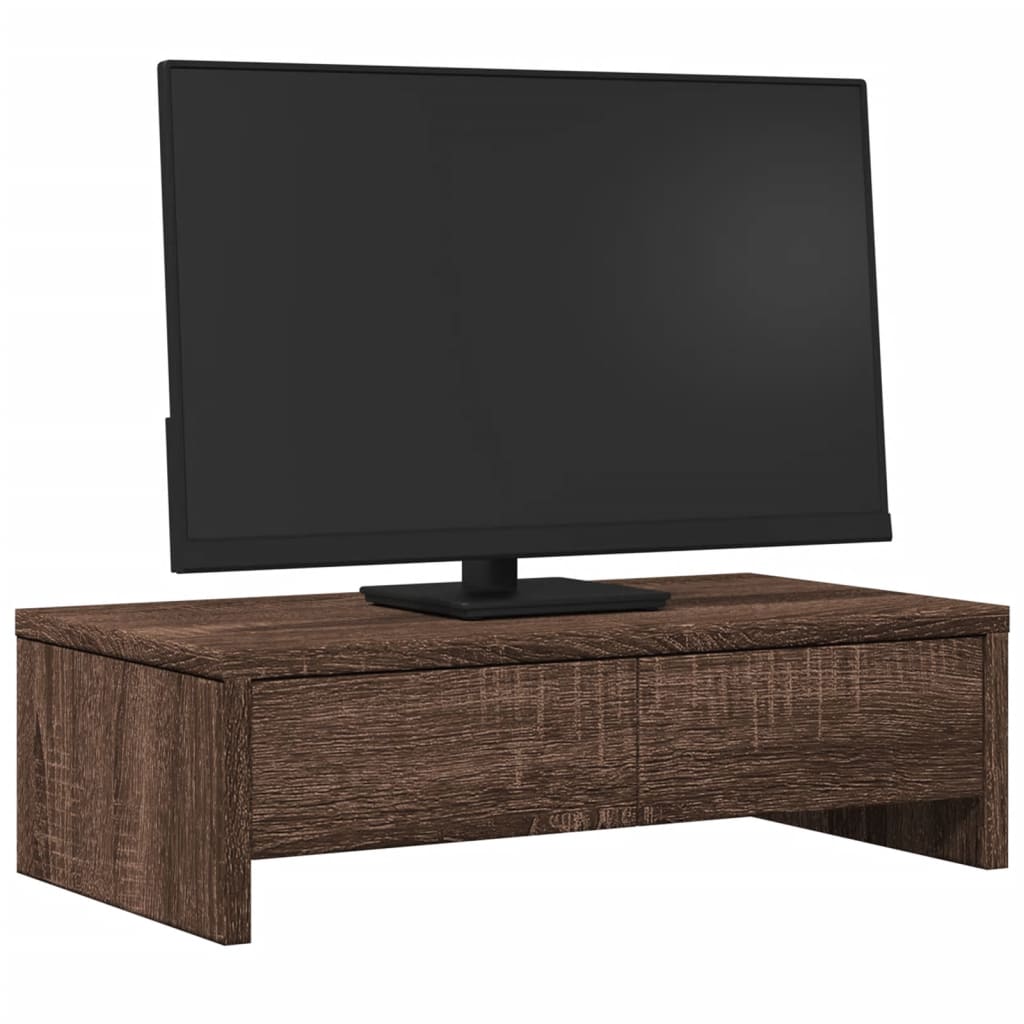 vidaXL Monitorständer mit Schubladen Braun Eichen-Optik 50x27x15 cm - Image 3