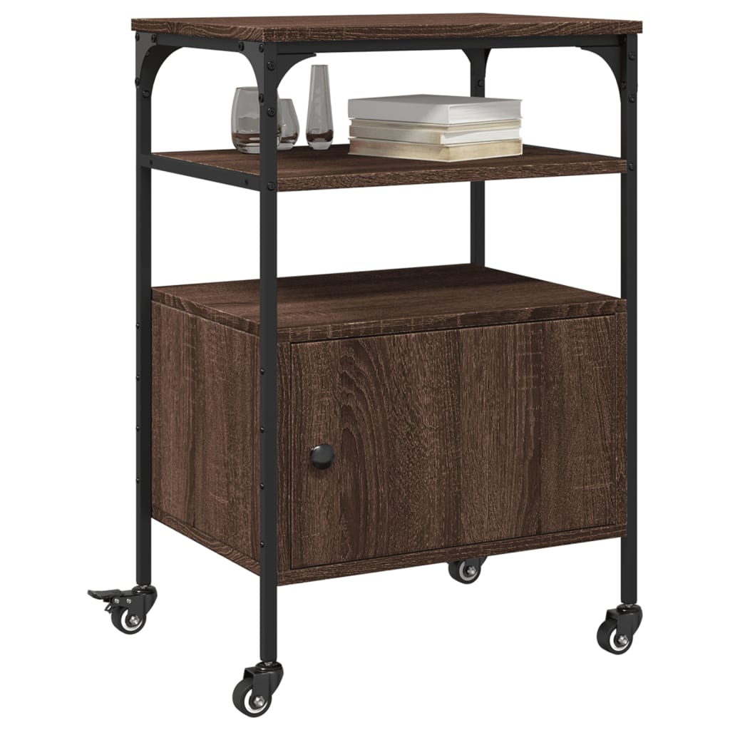 vidaXL Druckerständer 3 Ablagen Braun Eichen-Optik 50x40x76 cm - Image 5