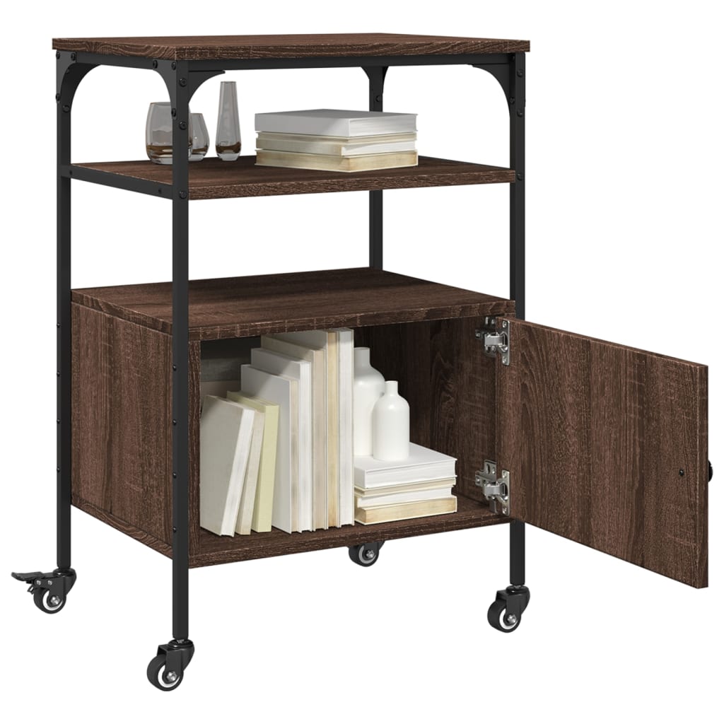 vidaXL Druckerständer 3 Ablagen Braun Eichen-Optik 50x40x76 cm - Image 6